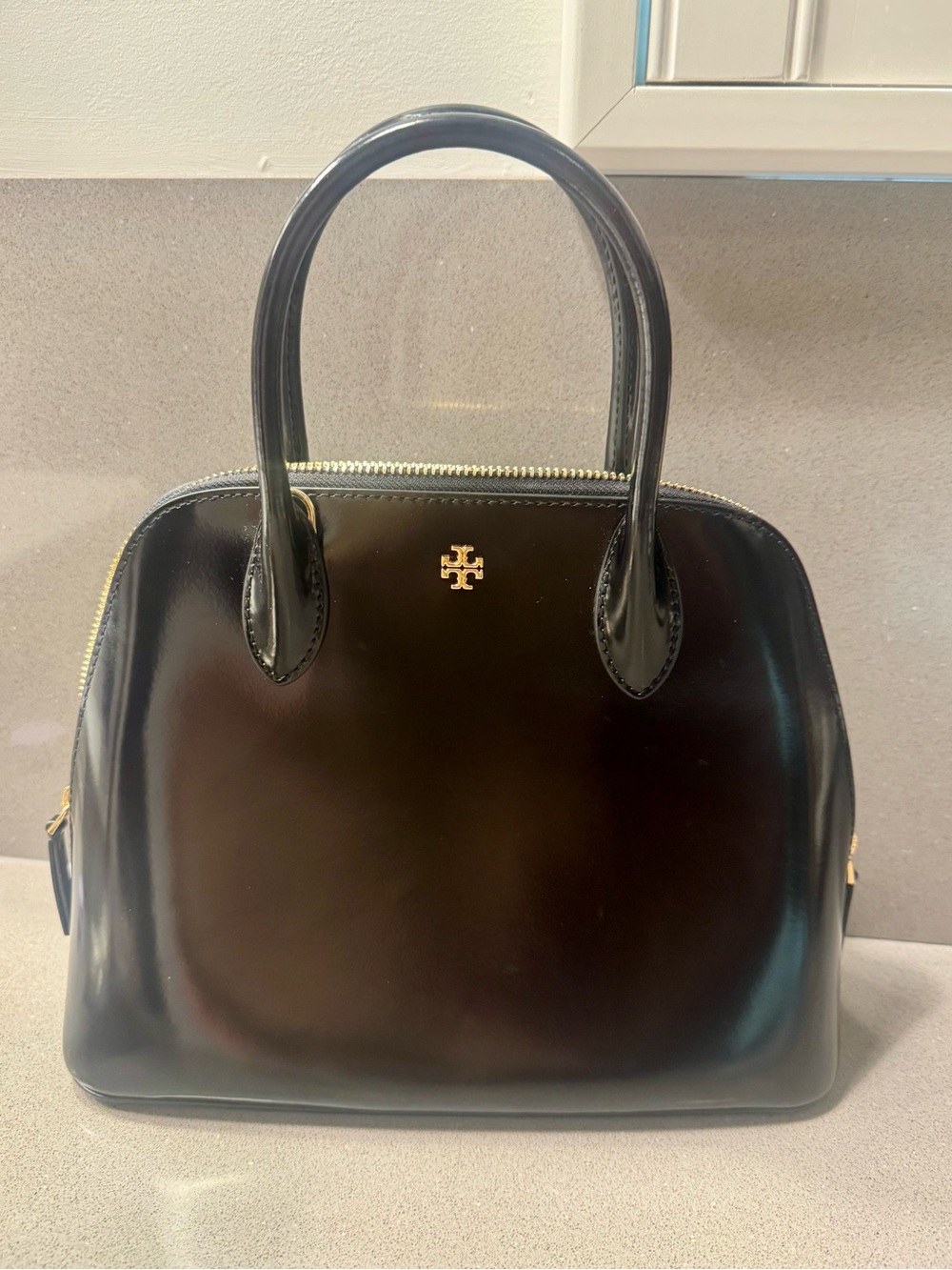 Tory Burch Patent Handbag in Black